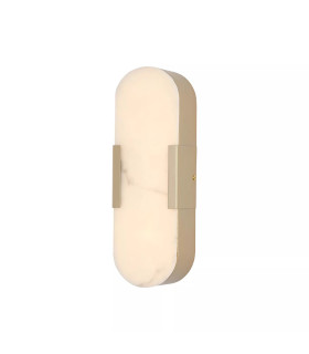 Opaline Integrated LED Wall Light Matt Gold Marble Resin IP44 14W 3000K-1