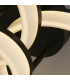 Triple Integrated LED Flush Ceiling Light. Matt Black 25W 3000K-5