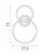 Triple Integrated LED Flush Ceiling Light. Matt Black 25W 3000K-6