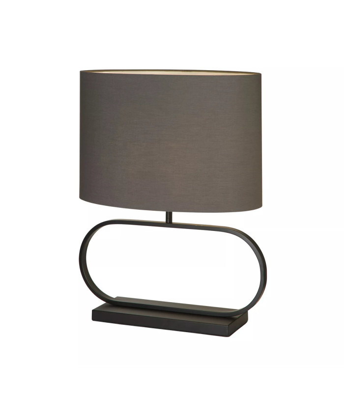 Sleek Table Lamp Black Grey Shade 1x E27-1