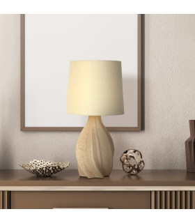 Twist Table Lamp Ceramic Linen Shade 1x E14-2