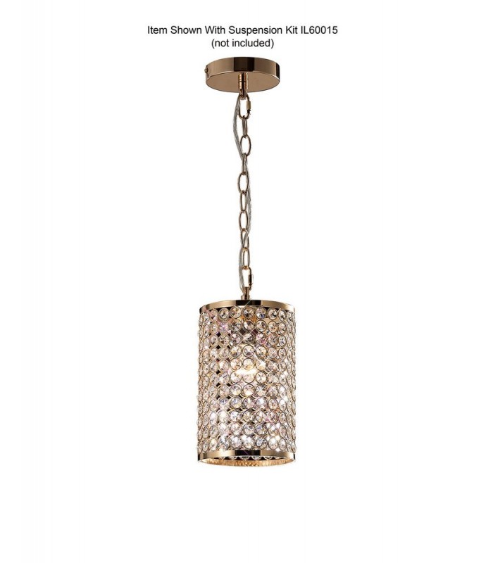 Cylinder Non-Electric SHADE ONLY French Gold, Crystal - 4