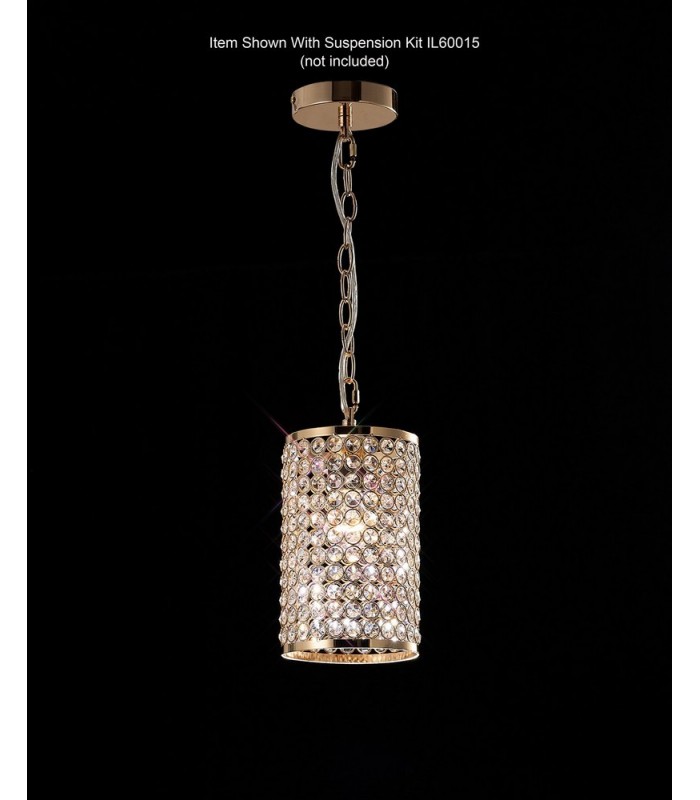 Cylinder Non-Electric SHADE ONLY French Gold, Crystal - 5