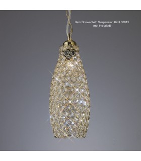 Drum Non-Electric SHADE ONLY French Gold, Crystal - 2