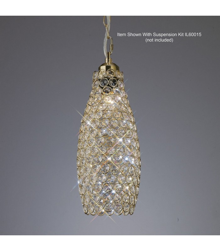Drum Non-Electric SHADE ONLY French Gold, Crystal - 2