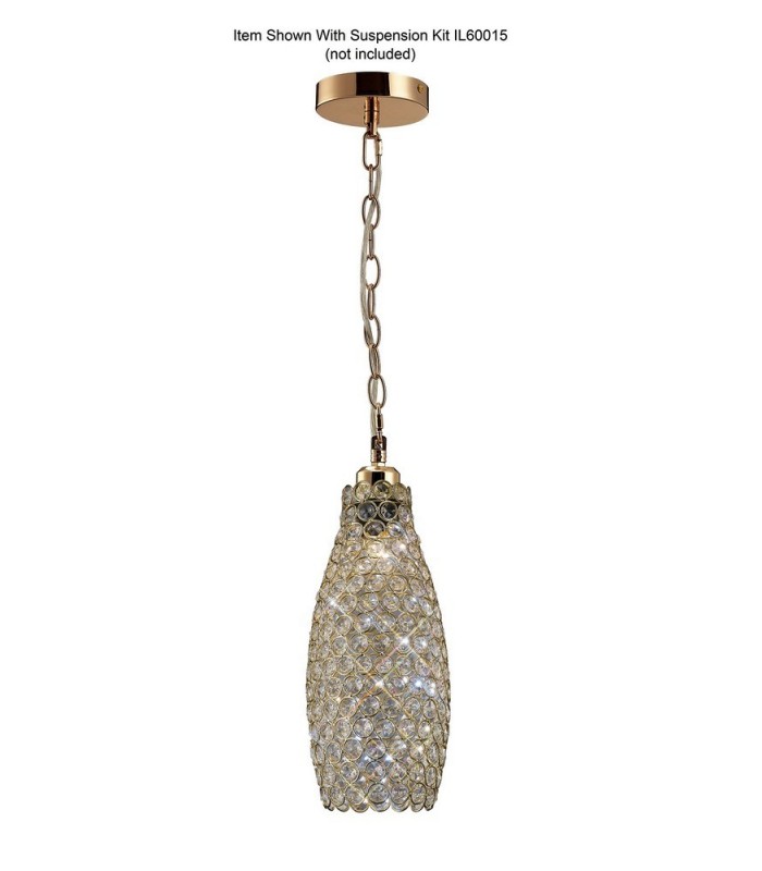 Drum Non-Electric SHADE ONLY French Gold, Crystal - 4