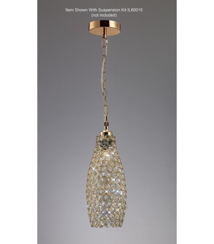 Drum Non-Electric SHADE ONLY French Gold, Crystal - 5