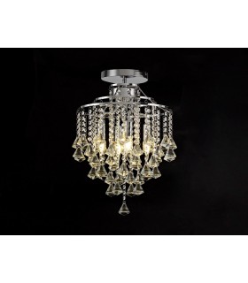Semi Flush Ceiling 4 Light Polished Chrome, Crystal - 2