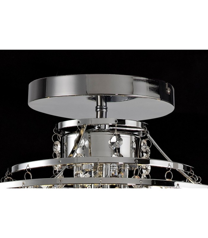 Semi Flush Ceiling 4 Light Polished Chrome, Crystal - 4