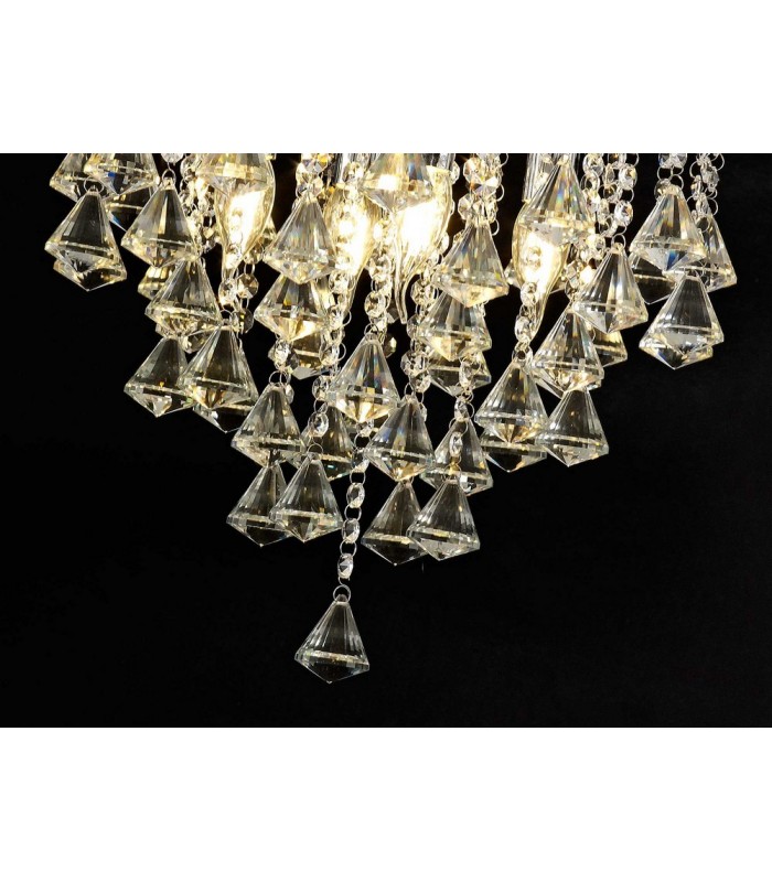 Semi Flush Ceiling 4 Light Polished Chrome, Crystal - 5