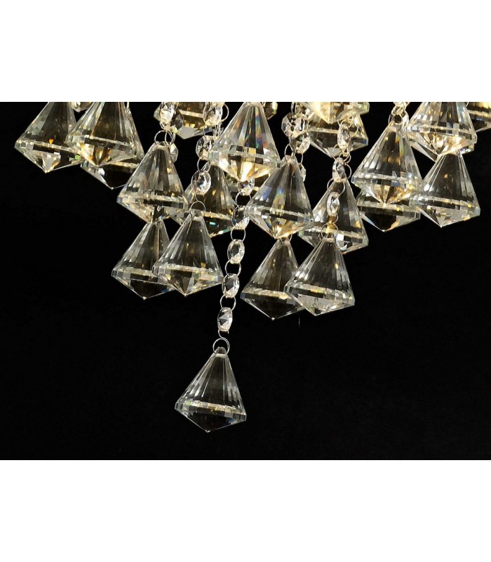 Semi Flush Ceiling 4 Light Polished Chrome, Crystal - 6