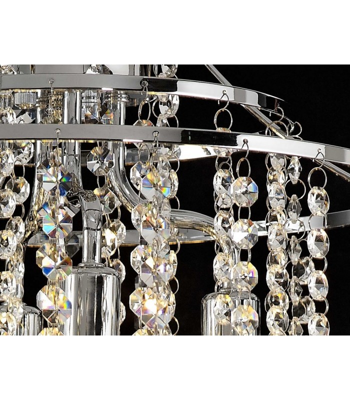 Semi Flush Ceiling 4 Light Polished Chrome, Crystal - 7