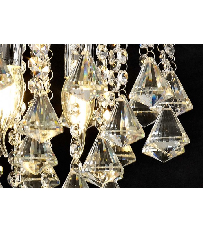Semi Flush Ceiling 4 Light Polished Chrome, Crystal - 8