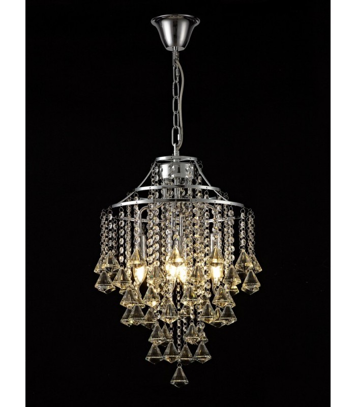 Ceiling Pendant 4 Light Polished Chrome, Crystal - 2