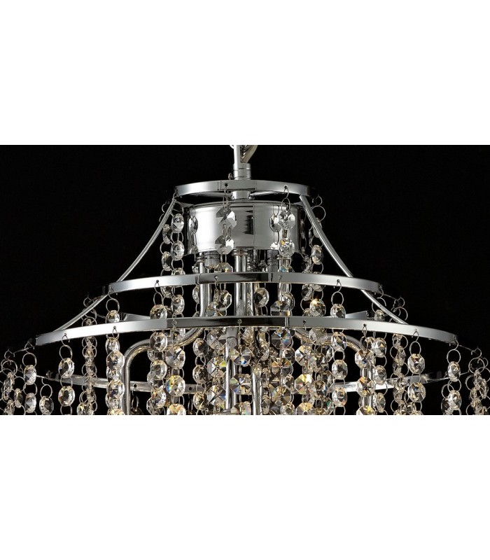 Ceiling Pendant 4 Light Polished Chrome, Crystal - 5