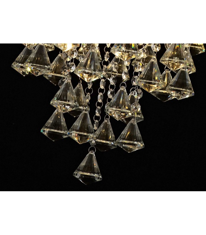 Ceiling Pendant 4 Light Polished Chrome, Crystal - 7