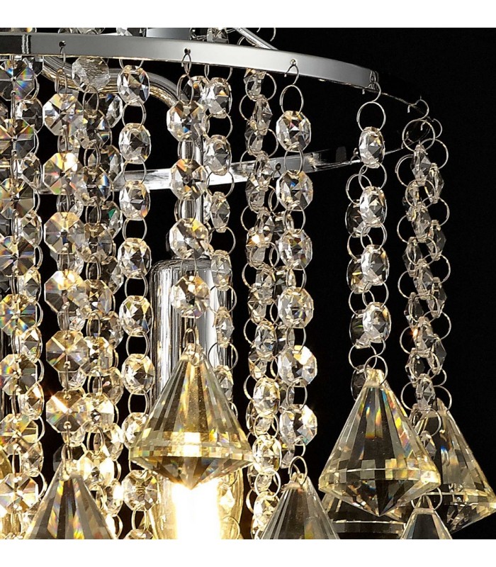 Ceiling Pendant 4 Light Polished Chrome, Crystal - 8