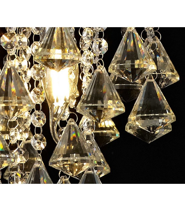 Ceiling Pendant 4 Light Polished Chrome, Crystal - 9