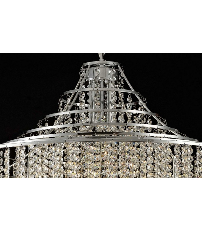 Ceiling Pendant 9 Light Polished Chrome, Crystal - 7