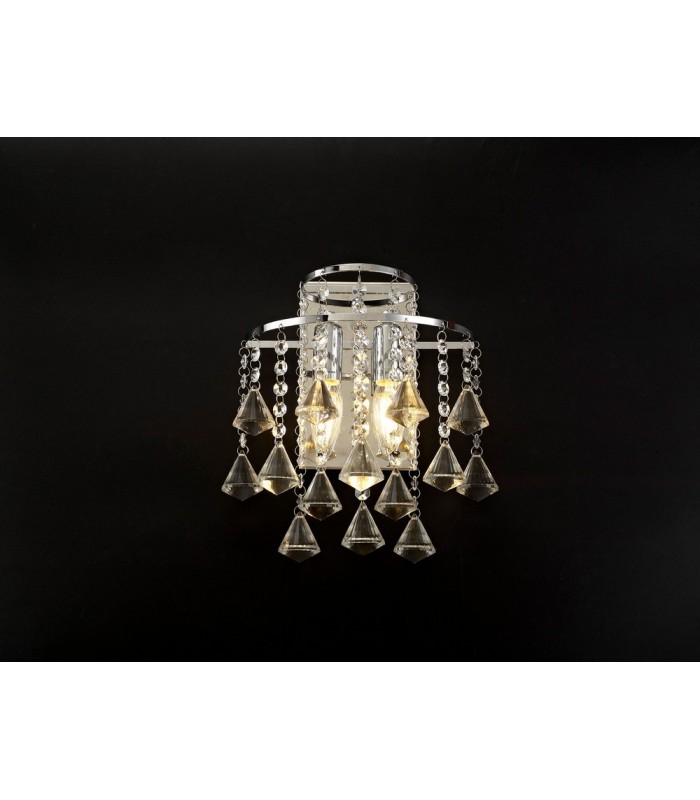 Wall Lamp Switched 2 Light Polished Chrome, Crystal - 2