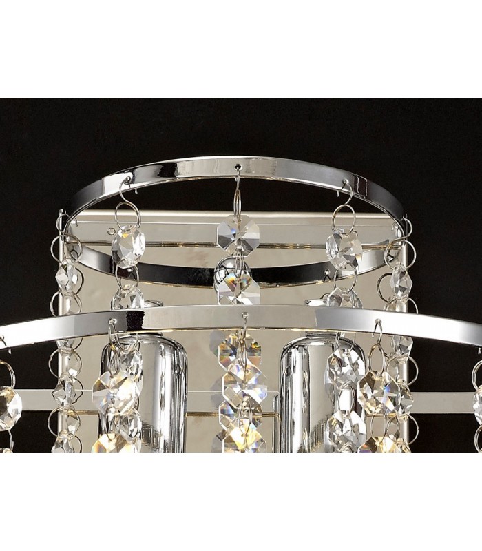 Wall Lamp Switched 2 Light Polished Chrome, Crystal - 4
