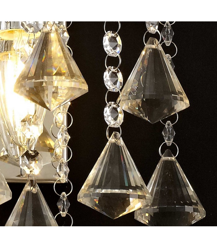Wall Lamp Switched 2 Light Polished Chrome, Crystal - 6