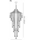 Tall Ceiling Cluster Pendant 9 Light Polished Chrome, Crystal - 3