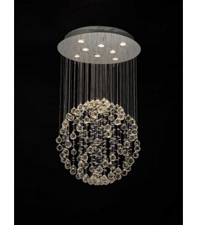 Ceiling Cluster Pendant Medium Sphere 8 Light Polished Chrome, Crystal - 2