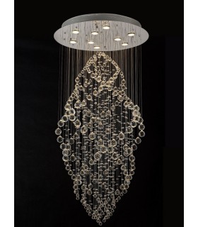 Ceiling Cluster Pendant Oval 9 Light Polished Chrome, Crystal - 2