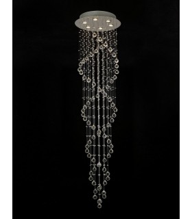 Ceiling Cluster Pendant Spiral 6 Light Polished Chrome, Crystal - 2