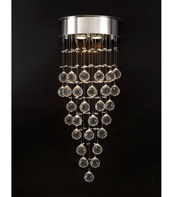 Wall Lamp 2 Light Polished Chrome, Crystal - 2