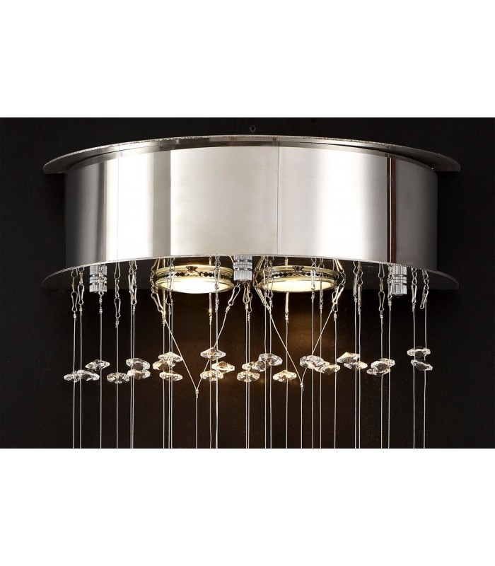 Wall Lamp 2 Light Polished Chrome, Crystal - 4