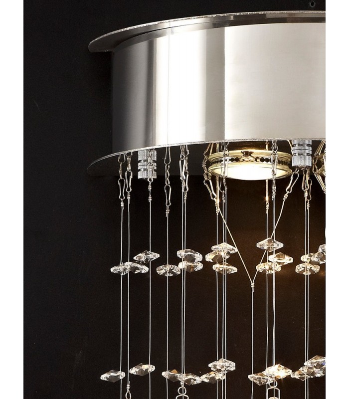 Wall Lamp 2 Light Polished Chrome, Crystal - 5