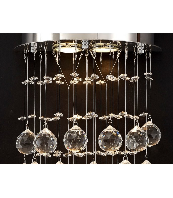 Wall Lamp 2 Light Polished Chrome, Crystal - 7