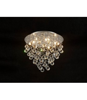 Semi Flush Ceiling Round 5 Light Polished Chrome, Crystal - 2