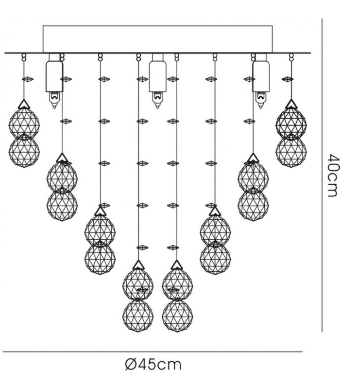 Semi Flush Ceiling Round 5 Light Polished Chrome, Crystal - 3