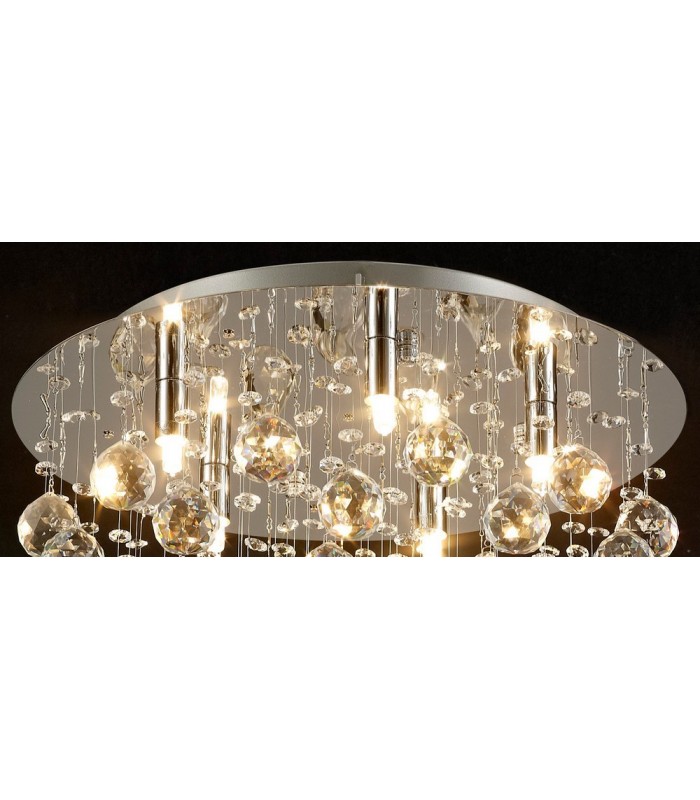 Semi Flush Ceiling Round 5 Light Polished Chrome, Crystal - 4