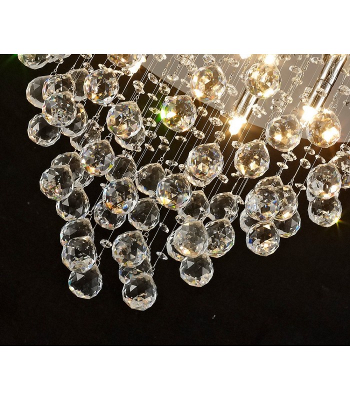 Semi Flush Ceiling Round 5 Light Polished Chrome, Crystal - 7