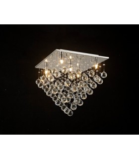 Semi Flush Ceiling Square 5 Light Polished Chrome, Crystal - 2