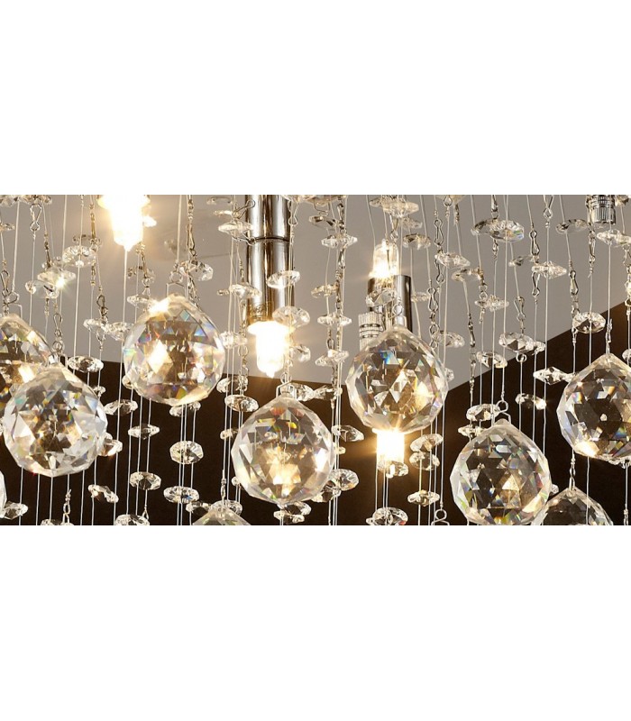 Semi Flush Ceiling Square 5 Light Polished Chrome, Crystal - 7