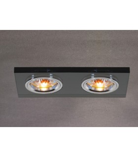 Dual Head Recessed Downlight Rectangle RIM ONLY Black, Requires 100035310 To Complete The Item - 2