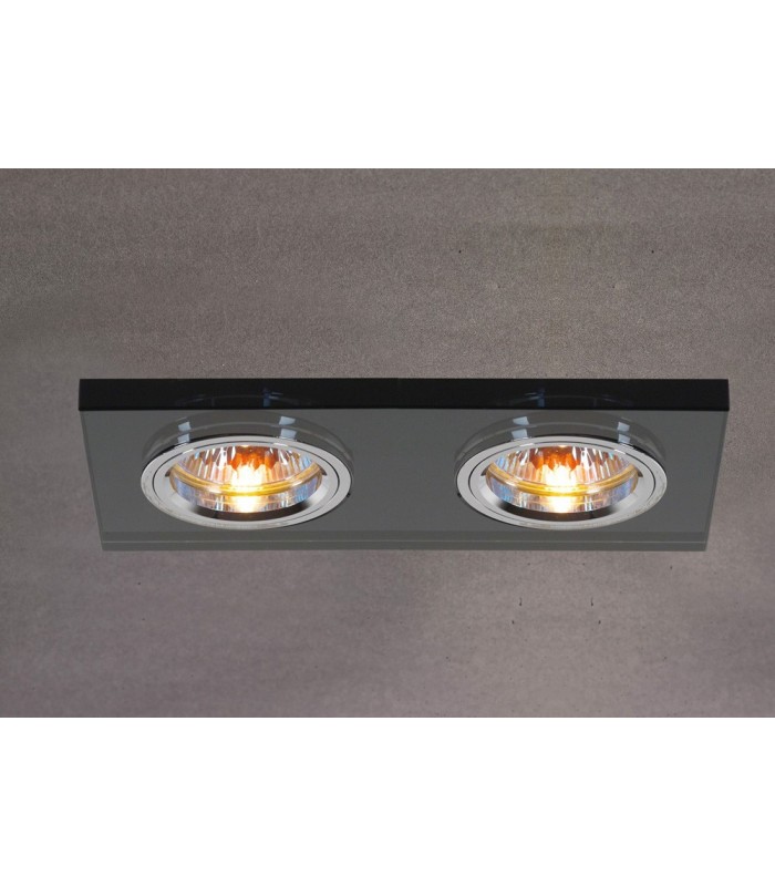 Dual Head Recessed Downlight Rectangle RIM ONLY Black, Requires 100035310 To Complete The Item - 2