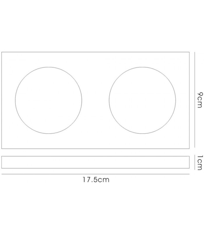 Dual Head Recessed Downlight Rectangle RIM ONLY Black, Requires 100035310 To Complete The Item - 3