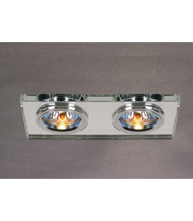 Dual Head Recessed Downlight Rectangle RIM ONLY Clear, Requires 100035310 To Complete The Item - 2