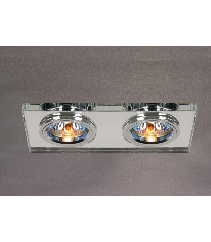 Dual Head Recessed Downlight Rectangle RIM ONLY Clear, Requires 100035310 To Complete The Item - 2