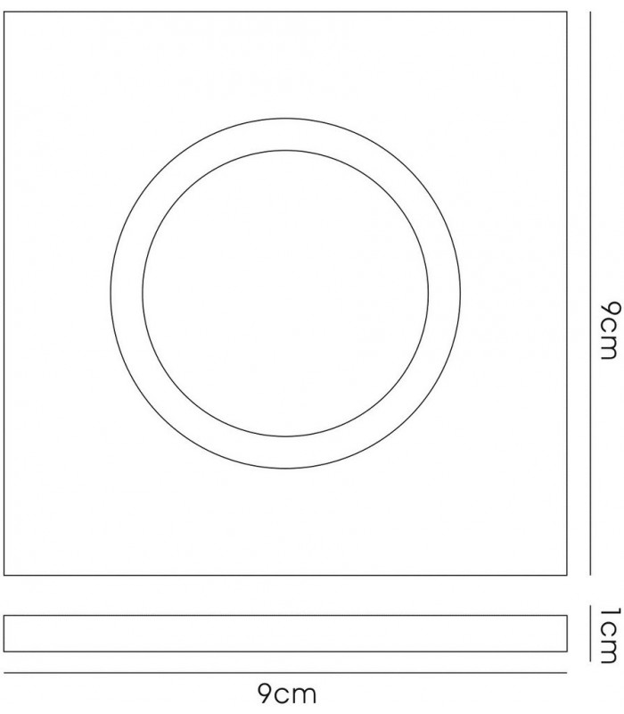Recessed Downlight Chamfered Square RIM ONLY Black, Requires 100035310 To Complete The Item - 3