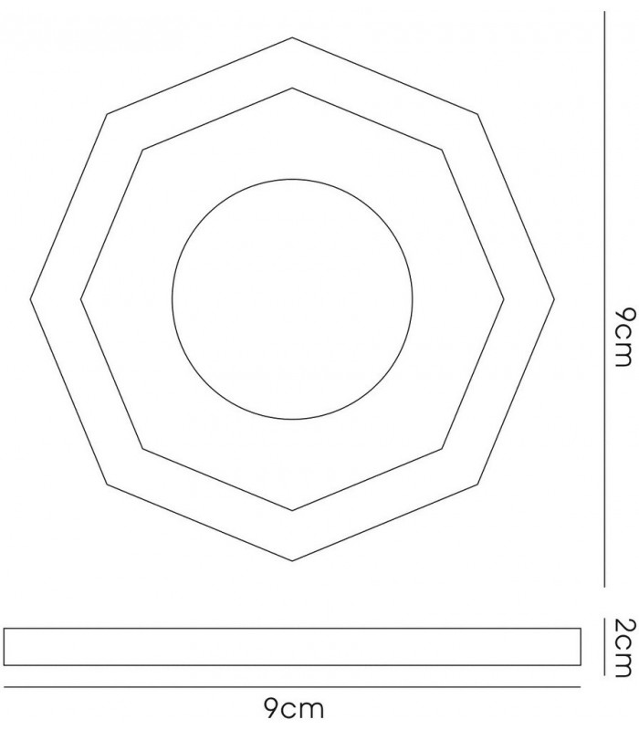 Recessed Downlight Deep Hexagonal RIM ONLY Black, Requires 100035310 To Complete The Item - 3