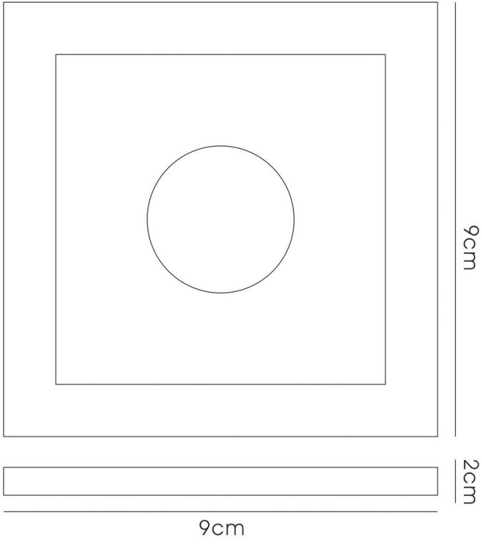 Bubble Recessed Downlight Square RIM ONLY Aqua, Requires 100035310 To Complete The Item - 3