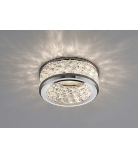 GU10 Recessed Downlight with 3 Levels Of Crystal Beads Polished Chrome, Clear - 2