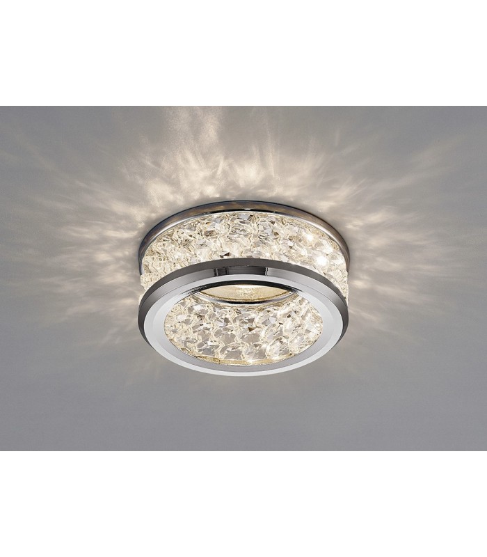 GU10 Recessed Downlight with 3 Levels Of Crystal Beads Polished Chrome, Clear - 2